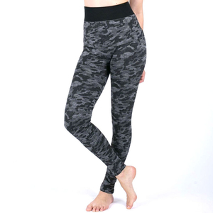 Leggings taille haute gris dégradé mélangé pour femmes en Spandex/Polyester, antibactériens, pour le yoga et le fitness - Product Image 1