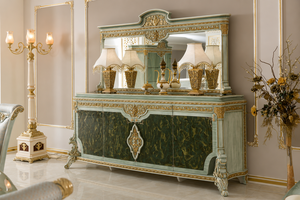 Majestic Baroque Style <b>Console</b> <b>Table</b> Set with Hand-Carved <b>Gold</b> Leaf High End Cream <b>Gold</b> <b>Console</b> Cabinet Premium Home Furniture - Product Image 5