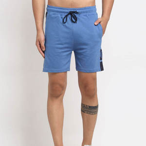 Shorts d'entraînement athlétiques bleu ciel pour hommes, 100% coton, légers, respirants, séchage rapide, pour la gym, la course, l'entraînement, le fitness, les sports, personnalisables - Product Image 1