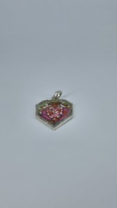 Custom BrassShrinathji Pichwai Miniature <b>Painting</b> Shield Shape CZ Diamond Halo Pendant for Men Women - Product Image 2
