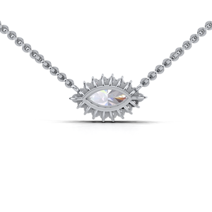 จี้เพชรทรงมาร์คีส์ 1 กะรัต พร้อมวงแหวนเพชร ประดับบนสร้อยคอทองคำ 14K สีเหลือง ขาว และโรสโกลด์ - Product Image 2