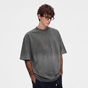 T-shirt pour homme en coton 100% style vintage délavé à l'acide avec logo personnalisé - Product Image 6