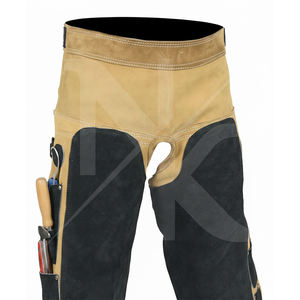 Tablier de protection robuste en cuir véritable pour fermeurs et soudeurs, à jambes séparées, avec sangles réglables, le plus vendu - Product Image 5