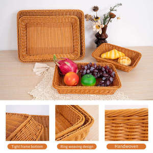 Cesta de Almacenamiento Rectangular Moderna Hecha a Mano de Ratán, Ecológica, Duradera y Multifuncional para Alimentos en el Hogar - Product Image 6