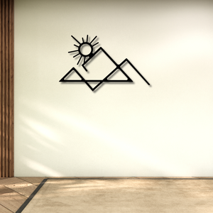 Décoration murale en métal silhouette de montagne, grande décoration murale en métal montagne, art mural en métal montagne nature - Product Image 2