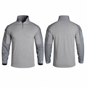 T-shirt à manches longues pour homme, camouflage, col montant, séchage rapide, coupe ajustée, tricoté en polyester, décontracté, pour l'extérieur - Product Image 4