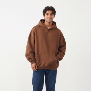 Sudadera con Capucha Holgada para Hombre, Informal, 100% Algodón, Forro Polar, Manga Larga, Hombros Caídos, Ropa Urbana de Invierno, Sudadera Extra Grande para Hombre - Product Image 6