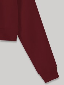 Sudadera con capucha corta para mujer, de manga larga, color liso, de algodón de rizo, para invierno, con logo frontal, de algodón de rizo, para otoño - Product Image 4