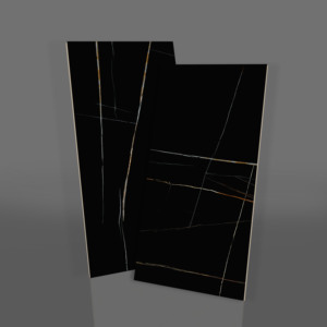Azulejos de porcelana con efecto mármol negro moderno de 800x800 mm, brillantes y pulidos, para pisos, paredes e interiores, ideales para pasillos. - Product Image 1