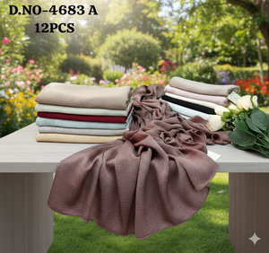 ผ้าคลุมศีรษะและผ้าพันคอเนื้อผ้ามีเท็กซ์เจอร์แบบย่น ดีไซน์หรูหรา ชุด 12 ชิ้น – ผ้าพันคอสีพื้นเนื้อนุ่ม ระบายอากาศได้ดี สำหรับผู้หญิง - Product Image 2