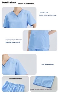 Fast Ship Spa Uniforme Pet Hospital Ropa DE TRABAJO Poly Spandex Stretch <span class=keywords><strong>Dental</strong></span> Doctor Enfermera Scrub Uniformes - Product Image 6