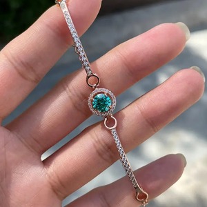 Collection Tendance Bracelet Tennis Romantique en Moissanite 925 Or Rose Taillé, en Argent Sterling Plaqué Or Rose pour Femme - Product Image 1