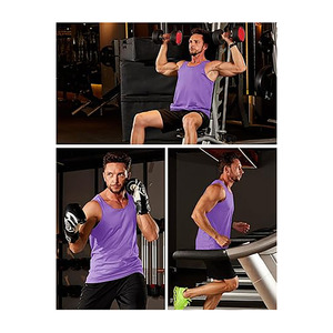 Camiseta sin mangas para gimnasio para hombre – Camiseta deportiva transpirable de secado rápido – Chaleco ligero para correr y hacer ejercicio para entrenamiento y deportes - Product Image 4
