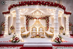 หลังคาทรงกลมหรูหราสำหรับงานแต่งงานแบบอินเดีย ตกแต่งมูห์ร์ธัมแมนดัปปัมอย่างงดงาม สวยงามทันสมัยสำหรับงานแต่งงานอินเดียในสหราชอาณาจักร - Product Image 5