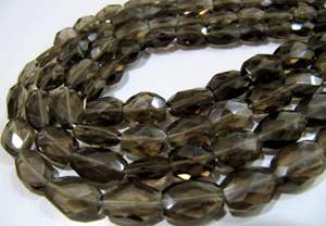 Perles de quartz fumé naturel véritable, facettées, ovales, forme Mani, briolette, 8 à 10 mm, longueur 13 pouces - Product Image 3