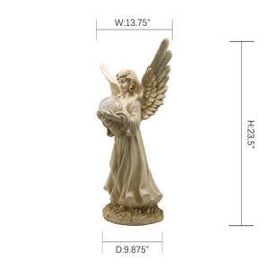 Statua da Giardino Angelo in Resina Fatta a Mano con Ali Illuminate ad Energia Solare - Decorazione per Sentieri e Ingressi - Product Image 3