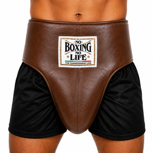 No Boxing No Life Protège-entrejambe de boxe en PU Noir et Blanc, Élastique à la taille, Pour l'entraînement toutes saisons - Product Image 6