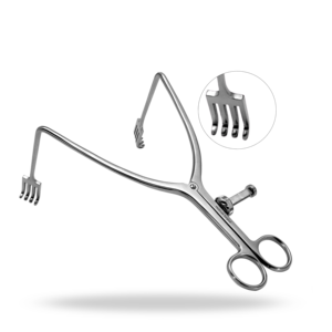 Écarteur chirurgical de colonne vertébrale Zelpi avec embouts cérébellaires 90° 20 cm pour l'exposition de la fosse postérieure en neurochirurgie - Product Image 4