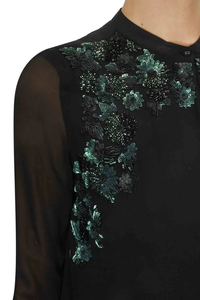 Blazer Negro de Algodón Hecho a Mano con Bordado de Perlas de Cristal y Diseño de Pavo Real, Chaqueta Formal para Hombre de Forma Rectangular, en Tendencia - Product Image 2