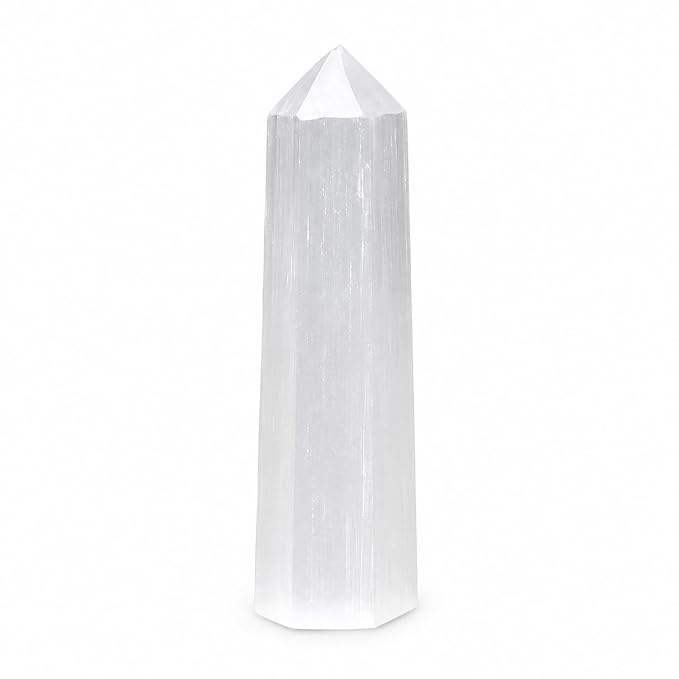 Point Hand Natural Selenite Crystal Tower 3-4 Inch Polished White Gemstone Point ...
