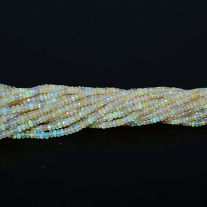 Perles facettées rondes éthiopiennes AAA+ de 4 mm à 6,50 mm, opale naturelle Welo d'Éthiopie, pierres semi-précieuses pour la création de bijoux - Product Image 1