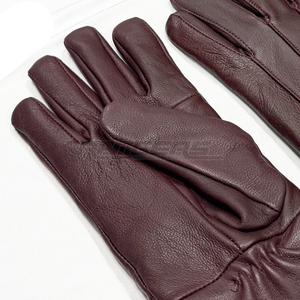 Brown Genuine Leather <b>Gloves</b> Fleece Lined Winter <b>Gloves</b> Quilted Cuff OEM Bulk Daily Wear Leather <b>Driving</b> <b>Gloves</b> - Product Image 5
