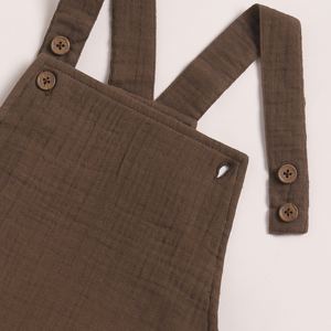 Organic <b>Muslin</b> Dungaree for <b>Babies</b> Premium Quality Cocoa Whisper Color - Product Image 3