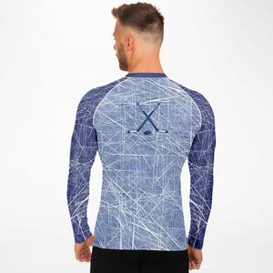Rashguard à manches longues pour homme : Chemise de surf bleu corail UPF 50+ - Product Image 3
