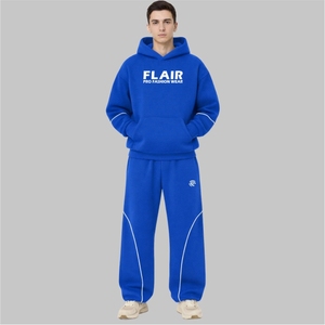 ชุดวอร์มโอเวอร์ไซส์สีพื้นสำหรับผู้ชาย – ชุดเสื้อฮู้ดและกางเกงจ็อกเกอร์ผ้าฟลีซเทคโนโลยีมินิมอล - Product Image 2
