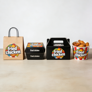 Custom Disposable Biodegradable Eco-Friendly Burger Fry Chicken <b>Box</b> <b>Paper</b> Food Container with KFC Fried Food Packaging Design - Product Image 2