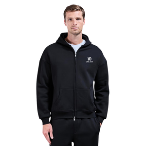 Sweat-shirt à capuche zippé pour homme, coupe décontractée, manches longues, avec poches avant, vêtements personnalisés, vente en gros - Product Image 1