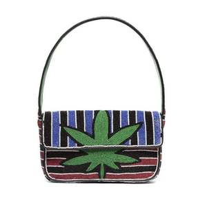 Modern Embroidered Beaded <b>Storage</b> Bag Rose Pattern Shoulder Purse <b>Seed</b> Bead Casual Handbag Stylish Women Fashion Clutch Bag - Product Image 4
