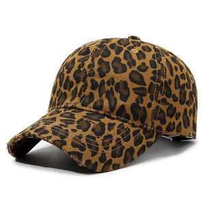 Unisex 5-panel Curved <b>Leopard</b> <b>Printed</b> Cotton Mesh Adjustable Baseball Cap CrissCross Ponytail Messy Bun Trucker <b>Hat</b> Spring - Product Image 3