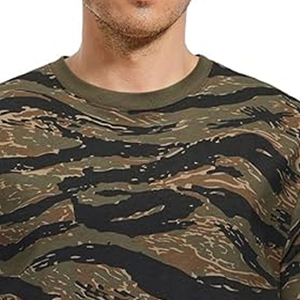 Camiseta de Manga Corta para Hombre, Estampado de Camuflaje, Corte Regular, Cuello Redondo, Transpirable, Informal, 100% Poliéster Tejido - Product Image 2