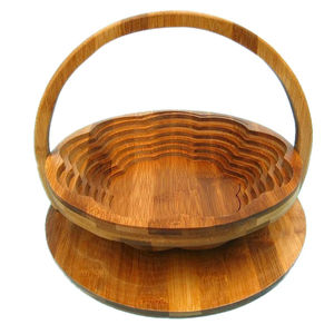 Canasta de Bambú Moso 100% Compostable y Biodegradable con 2 Compartimentos para Snacks y Frutos Secos - Product Image 3