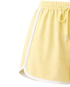 Conjunto de Camisola y Pantalones Cortos para Mujer en Amarillo Pastel, Traje de Dos Piezas para Verano, Top Corto de Mezcla de Algodón, Pantalones Cortos con Cordón y Bordado de Margaritas - Product Image 6