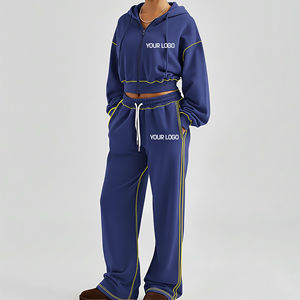 Sudadera con Capucha de Alta Calidad, 100% Algodón, Forro Polar, Invierno, Bordada, a la Moda, con Costuras en Contraste, Transpirable, para Gimnasio - Product Image 1