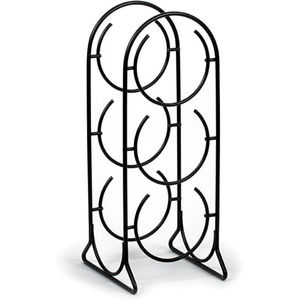 Estante para vinos de mesa, soporte para botellas de madera y metal, diseño clásico independiente, mango resistente, organizador de exhibición para cocina que ahorra espacio - Product Image 6