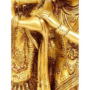 Sculpture en laiton de 7 pouces faite à la main de Radha Krishna symbolisant la religion est pour l'amour pour les cadeaux Fabriqué en Inde - Product Image 1