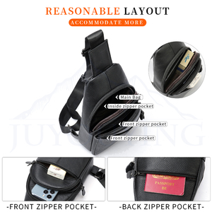 Bolso Bandolera de Cuero Genuino para Hombre, Mochila Cruzada de Piel de Vacuno para Ciclismo, Bolso de Hombro/Pecho para Teléfono Móvil, Venta Caliente - Product Image 4