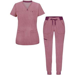 Blouse médicale grande taille infroissable à manches longues en graphite avec fermeture éclair en acier inoxydable pour hôpital - Product Image 4