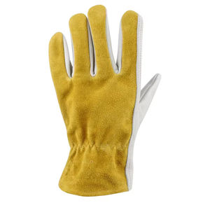 Guantes de cuero de vaca para conductor, guantes de trabajo de piel de cabra para jardinería con pulgar Keystone, guantes resistentes para conducir camiones pesados para conductores - Product Image 2