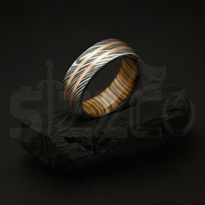 Hot Selling Handmade Copper Damascus Steel <b>Ring</b> for Men Women Wedding Band Fashion Party <b>Ring</b> Custom Latest Design OEM Supplier - Product Image 3
