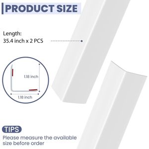 2 Protectores de Esquinas Autoadhesivos para Pared, Fáciles de Aplicar, Protectores de Bordes y Esquinas para Paredes - Product Image 2