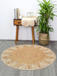 Eco Friendly Carpet 100% <b>Natural</b> Braided Jute Round area <b>Rugs</b> Handmade Reversible Rustic Braided Jute <b>Rugs</b> for floor mats - Product Image 4