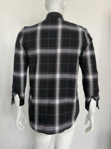 Chemise en flanelle à carreaux à manches longues pour homme, coupe classique, vêtement décontracté, 100% coton, motif tissé - Product Image 5