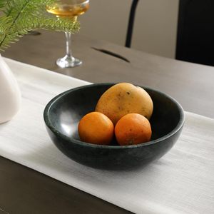Moderna Tazón Decorativa de Mármol Negro para Cocina y Mesa de Comedor, Tazón para Servir Frutas para Ramadán y Diwali - Product Image 1