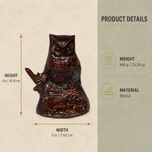 SHUBHAM Owl Shape Metal Candle Holder Resin Desk <b>Lamp</b> Stand Carved Animal <b>Table</b> Decor for Home <b>Study</b> - Product Image 6