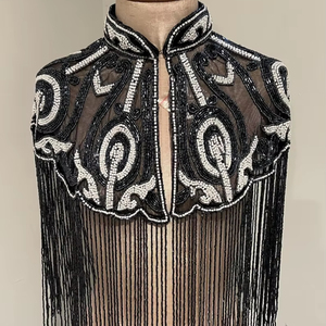 ZSY Borla Larga Hecha a Mano con Cuentas y Cristales para Vestidos de Fiesta, Trajes de Gala y Decoración de Ropa para Mujer - Product Image 1