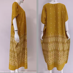 Camisón Kaftan Talla Grande Hecho de Tela de Poliéster/Rayón con Material Suave de Alta Calidad, Manga Corta y Cuello Redondo de Cheery - Product Image 5